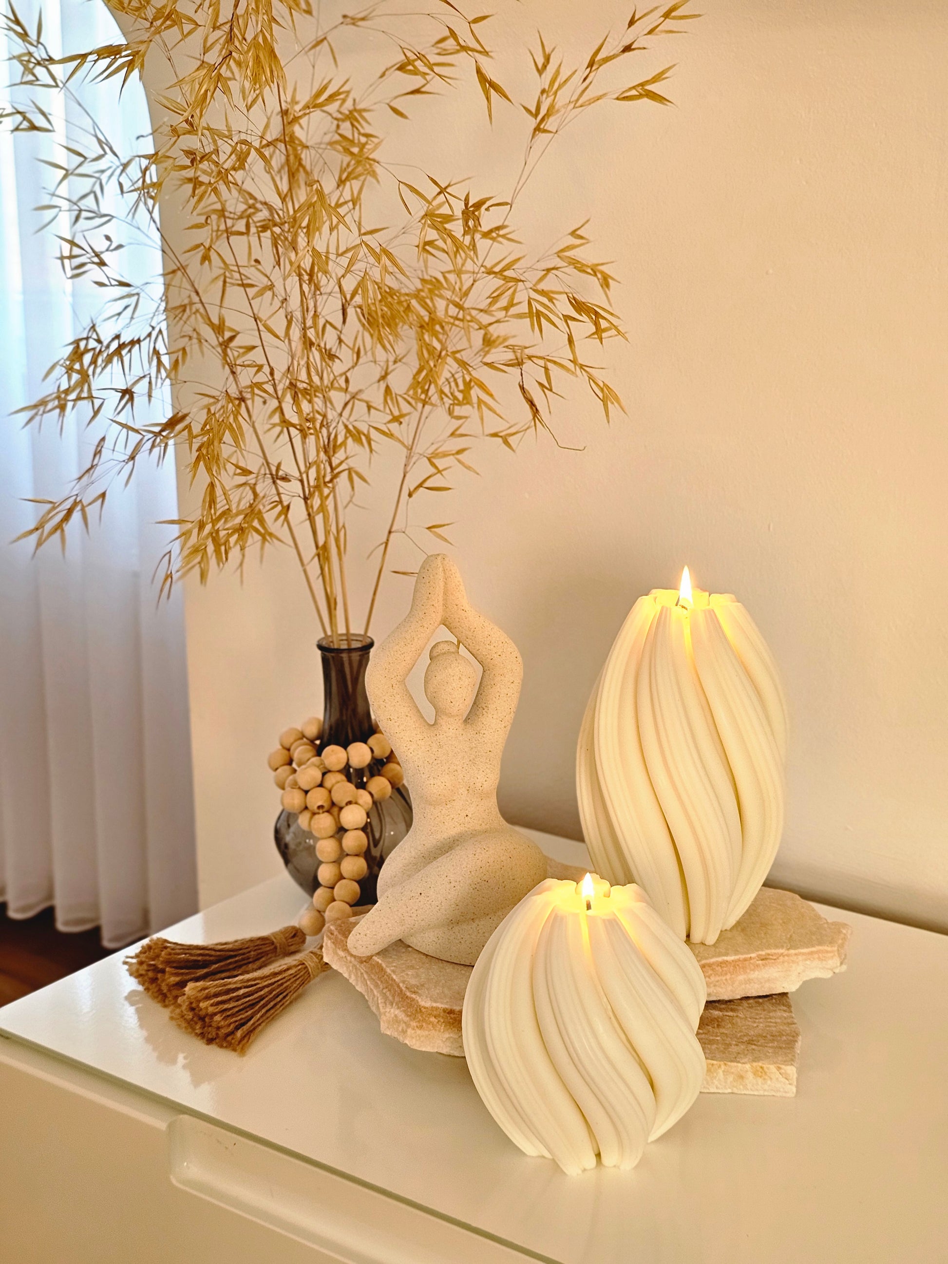 Sonnenwirbel Set, Spiral Kerzen Set. - Artful Candle
